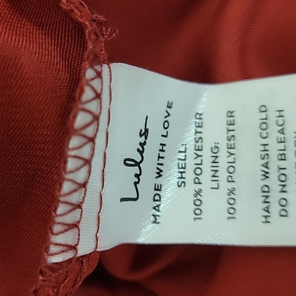 Lulu's Deep Red Long Sleeve Dress, Womens Sz Large, New With Tags - Picture 6 of 10